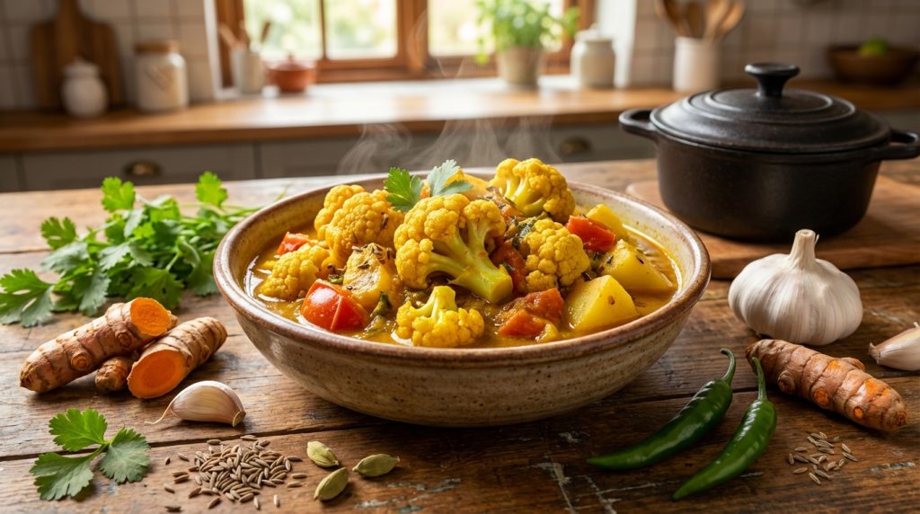 naučte se připravit lahodné květákové kari doma s naším jednoduchým a chutným receptem, který okouzlí vaši rodinu i přátele.