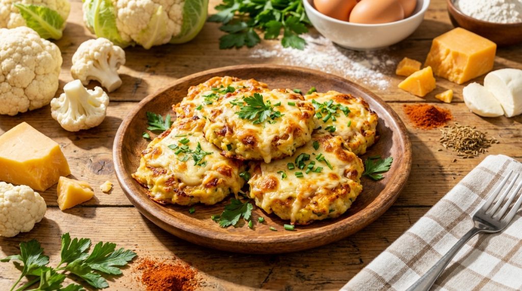 objevte recept na lahodné květákové placičky se sýrem, které jsou snadné na přípravu a ideální jako zdravý a chutný pokrm pro celou rodinu.