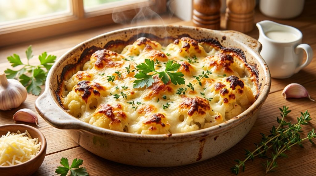 objevte jednoduchý recept na chutný zapečený květák v troubě, který je ideální pro rychlou a zdravou večeři plnou chuti.