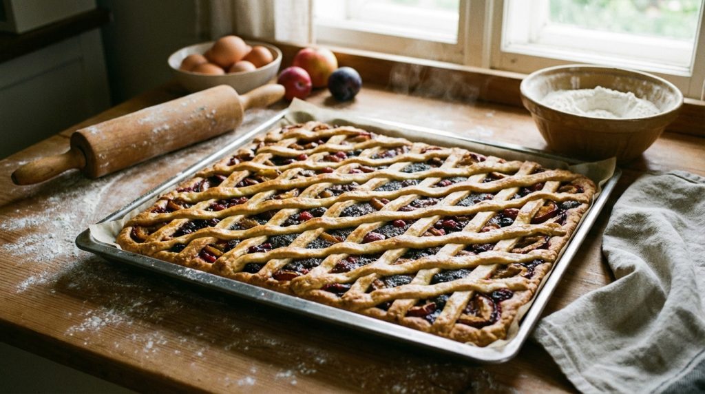 objevte jednoduchý a rychlý recept na babiččin mřížkový koláč na plech, který potěší celou rodinu svým lahodným chutí a tradičním vzhledem.