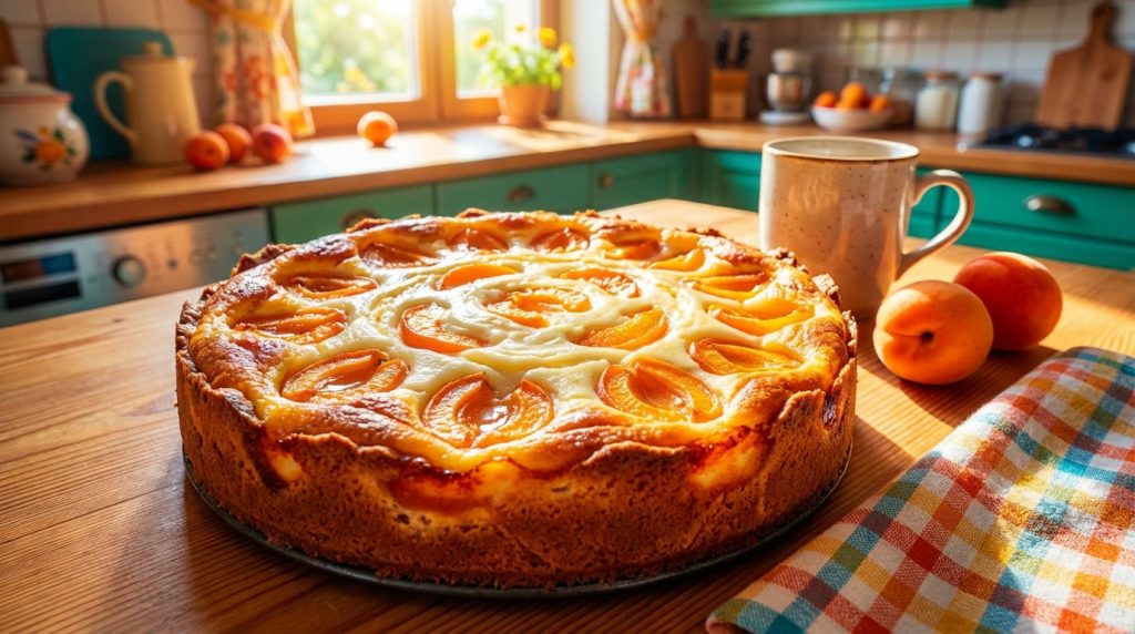 objevte jednoduchý a rychlý recept na lahodný hrnkový meruňkový koláč s tvarohem, který si snadno upečete doma.