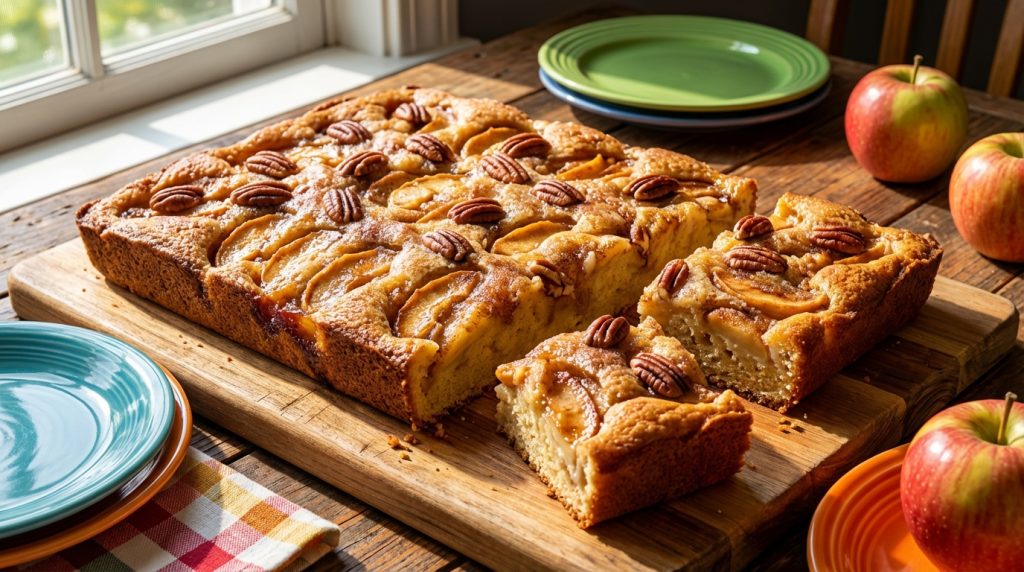 objevte rychlý a snadný recept na chutný jablečný koláč na plech, který si zamilujete. perfektní dezert pro každou příležitost.