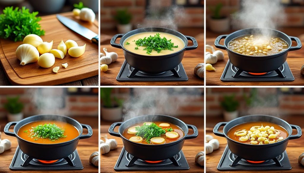 naučte se připravit chutnou česnekovou polévku krok za krokem s naším snadným a podrobným receptem. ideální pro milovníky zdravých a aromatických jídel.