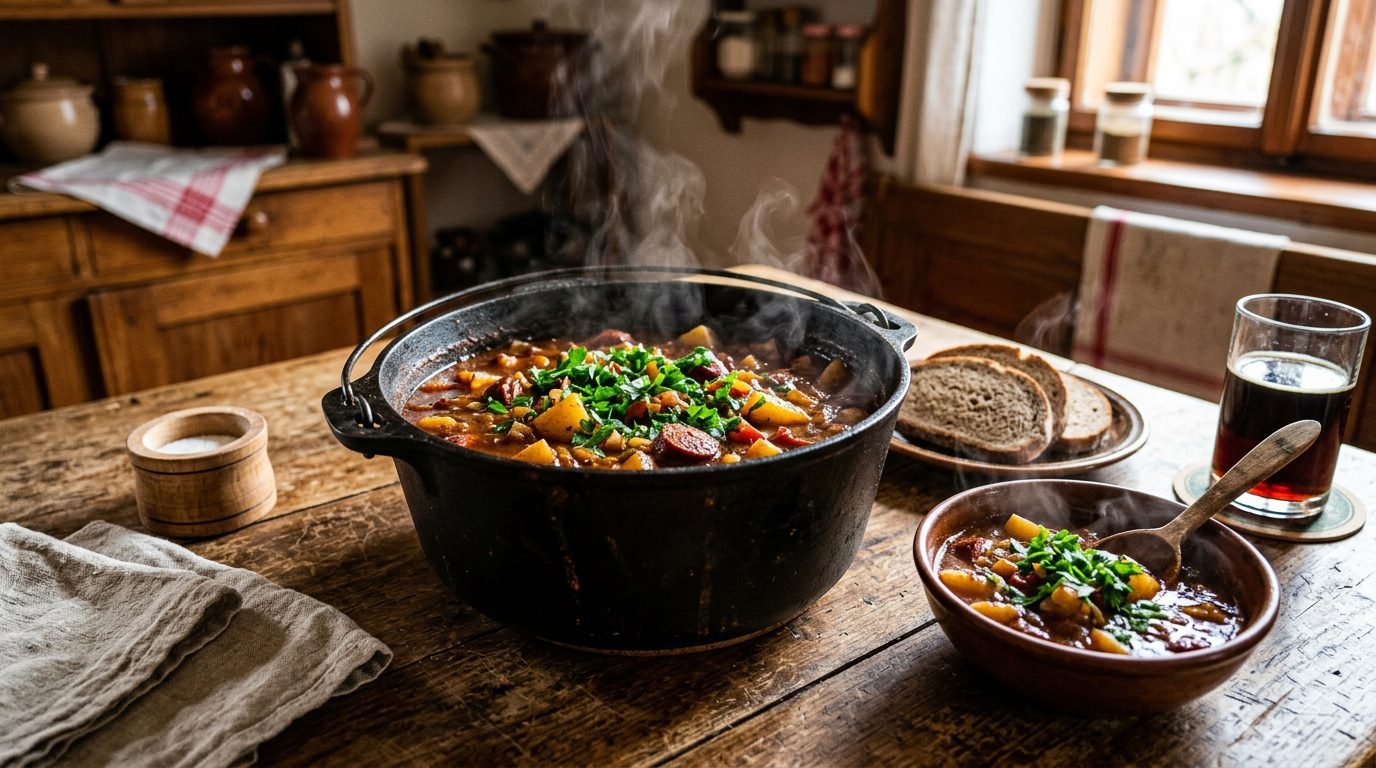 objevte, jak snadno připravit tradiční bramborový guláš s naším jednoduchým receptem. perfektní jídlo plné chuti a tradice.