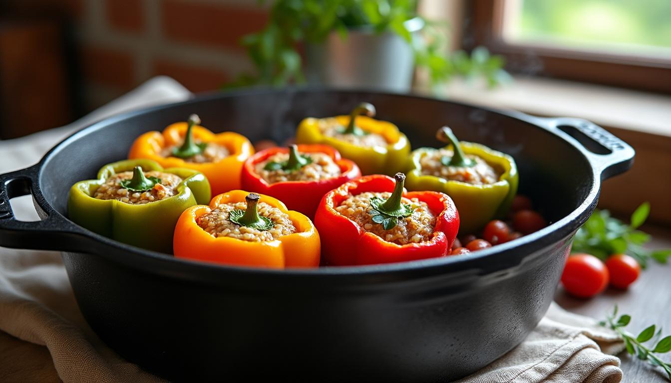 objevte recept na tradiční plněné papriky, který je jednoduchý a plný chutí. naučte se, jak připravit tuto oblíbenou českou specialitu krok za krokem.