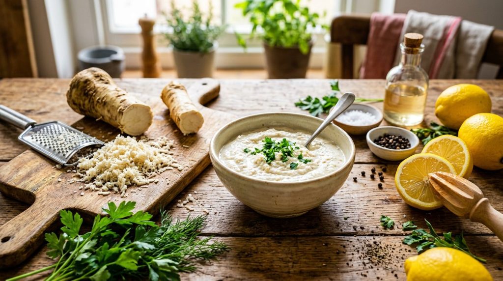 naučte se, jak snadno a rychle připravit tradiční křenovou omáčku s naším jednoduchým receptem. perfektní doplněk k masu i přílohám.