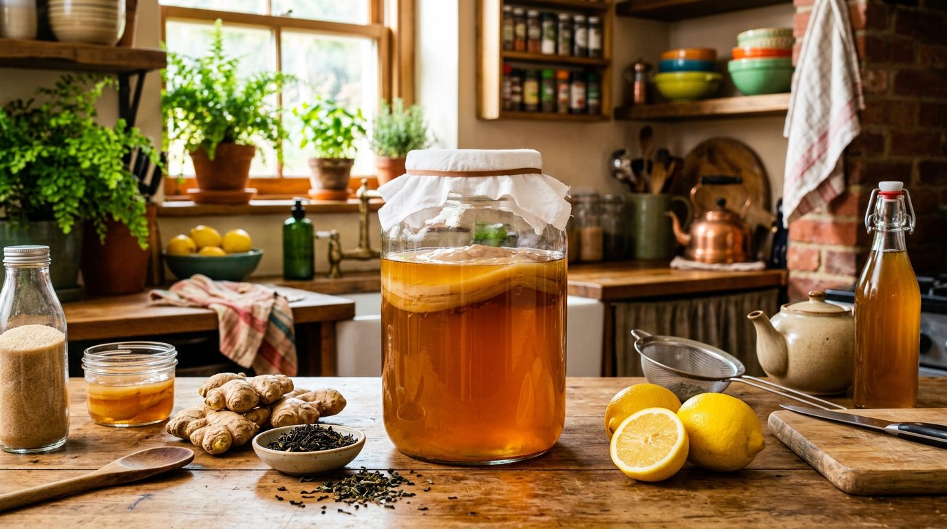 objevte jednoduchý návod, jak si doma připravit chutný kombucha recept plný přírodních chutí a zdravotních benefitů.