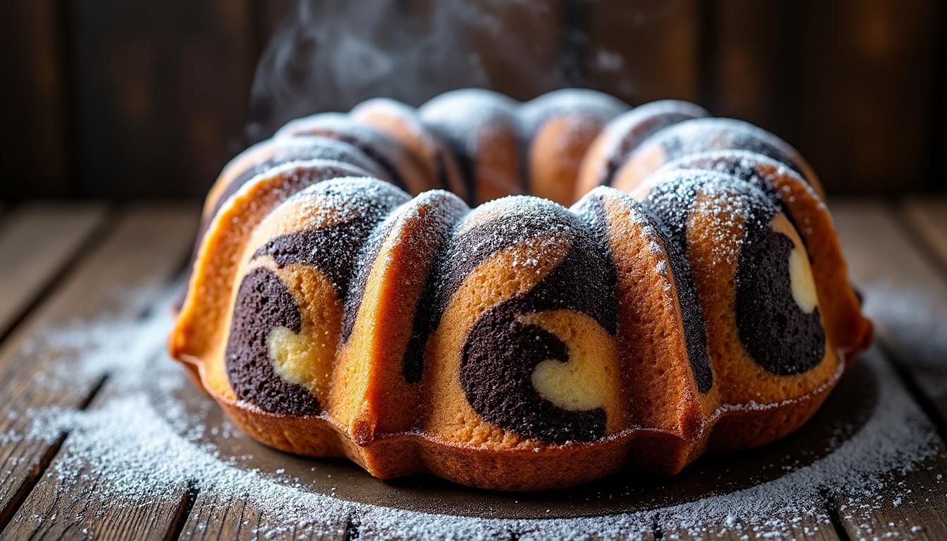 naučte se, jak jednoduše a rychle připravit chutnou mramorovou bábovku s naším snadným receptem plným lahodných chutí.