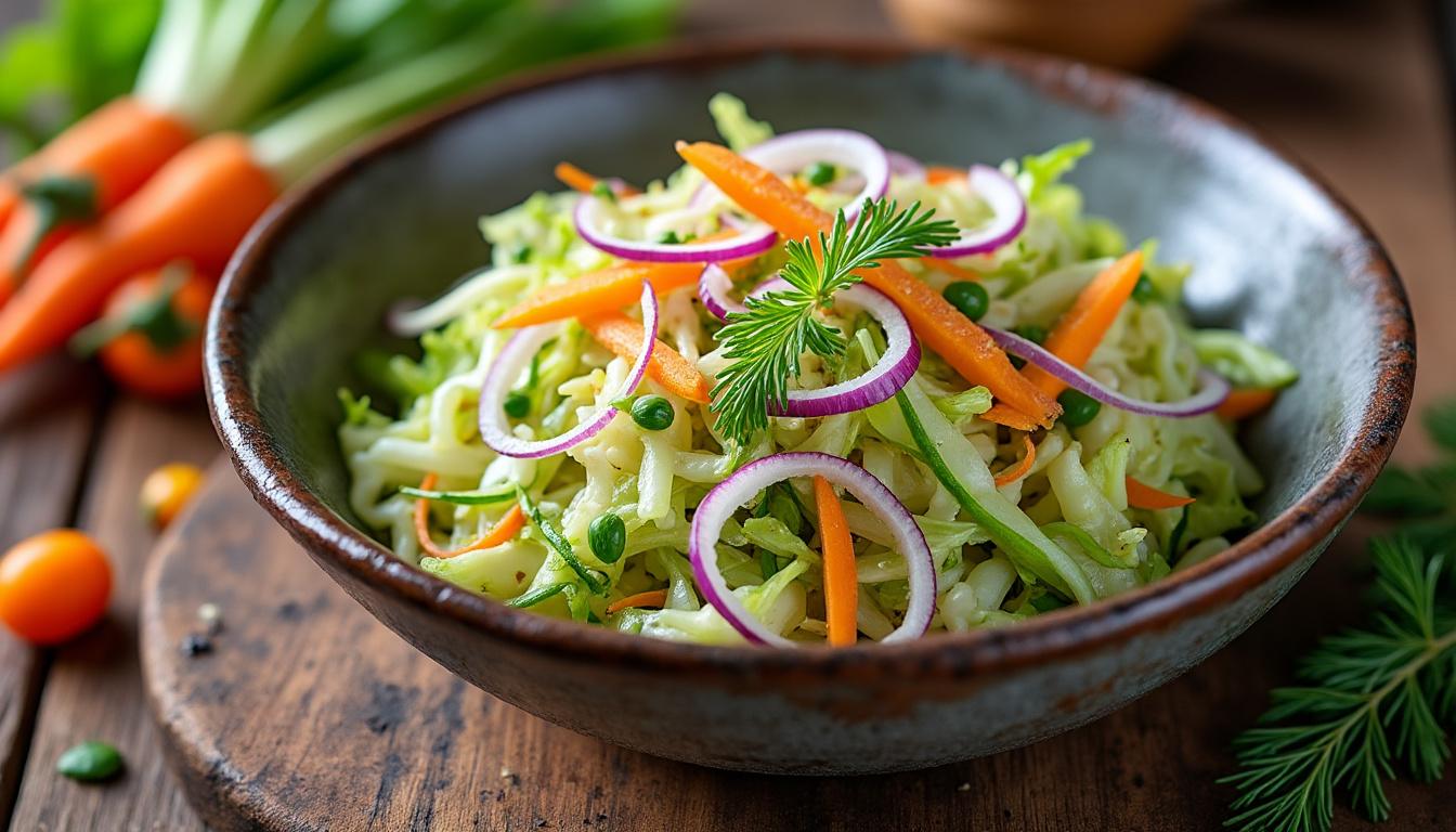 objevte jednoduchý recept na lahodný zelný salát, který oživí váš stůl svěží chutí a zdravými ingrediencemi.