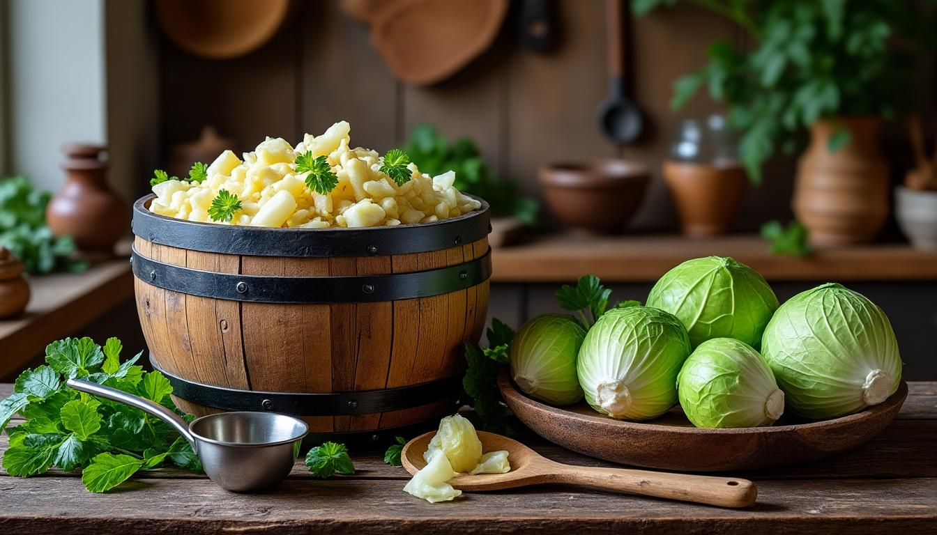 objevte tradiční recept na kysané zelí: jednoduchý návod na přípravu chutného domácího pokrmu plného vitamínů a zdraví prospěšných látek.