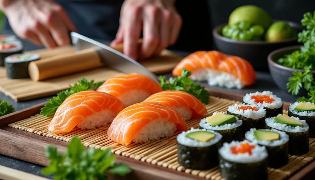 objevte jednoduchý návod, jak připravit chutný sushi recept krok za krokem. naučte se techniky a tipy pro dokonalé sushi přímo u vás doma.