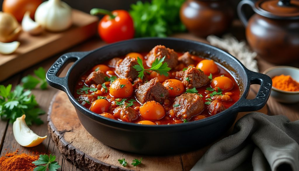 objevte, jak snadno a rychle připravit chutný hovězí guláš podle osvědčeného receptu. naučte se krok za krokem, jak dosáhnout bohaté chuti a dokonale měkkého masa.
