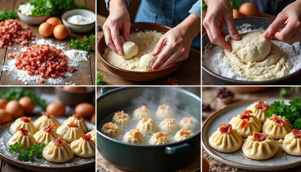 naučte se, jak připravit tradiční špekové knedlíky krok za krokem s naším podrobným návodem. perfektní recept na chutné a autentické jídlo.
