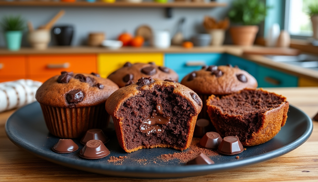 objevte jednoduchý a chutný recept na čokoládové muffiny, který zvládnete rychle připravit doma.